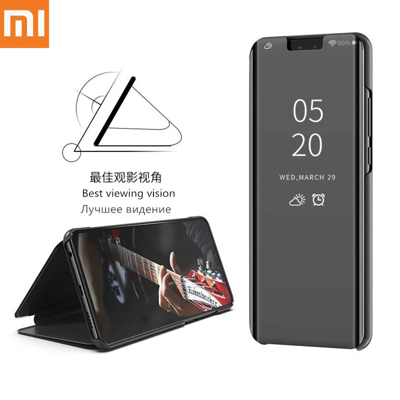 Умный зеркальный флип-чехол для телефона для Xiaomi 8 8SE F1 A1 A2 Lite 5X Redmi 6 6X 6A 5 Plus 3 Note 5 5A 4X Clear и изящным смотровым окошком