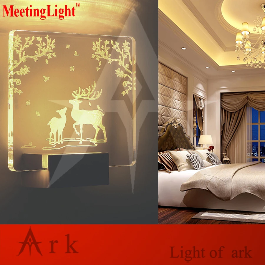 1 шт. гравировальный акриловый 8 Вт Светодиодный настенный Бра Настенные