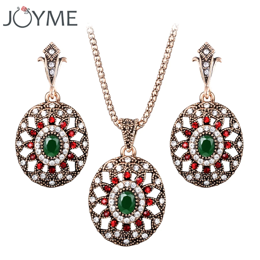 Joyme 2018 Роскошные Винтажные Ювелирные наборы для женщин Свадебные этнические