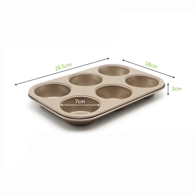 Круглая посуда для выпечки с антипригарным покрытием 6 чашек форма торта яйцо