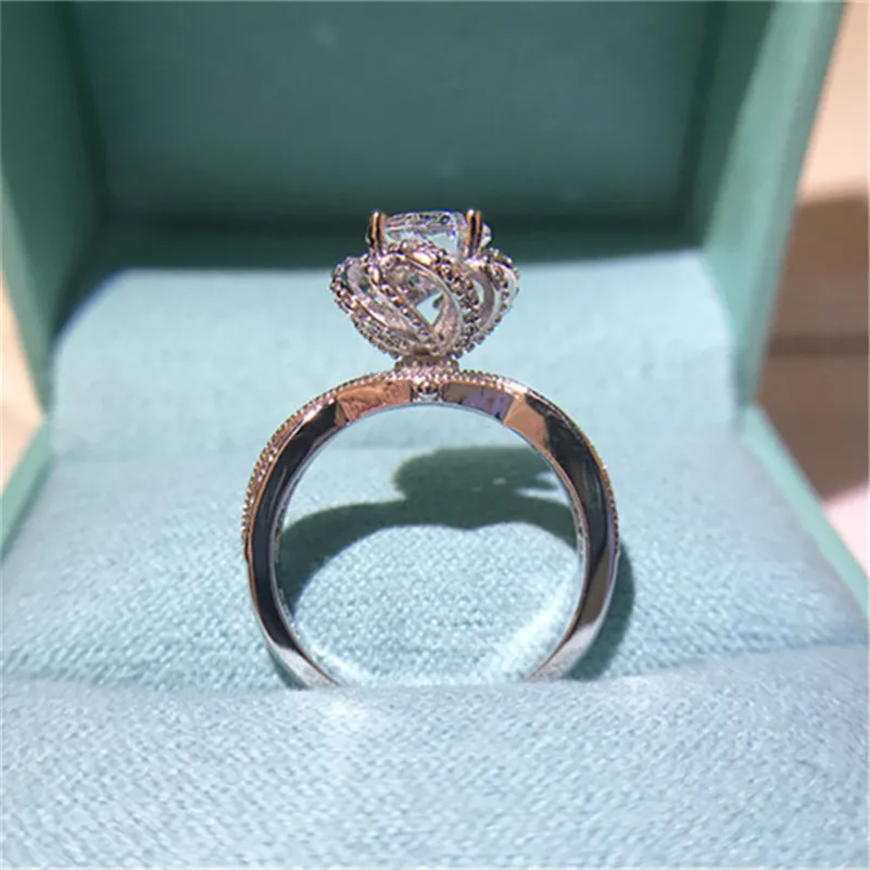 

S925 Sterling Wedding Rings For Women Fountain Bud Gauto Twine Kewpie Doll Ring Luxury Palace Hollow Fine Jewelry Bijoux