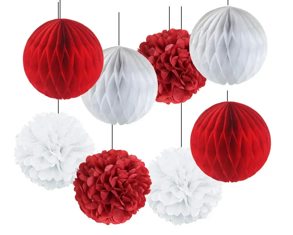 8 шт./компл. папиросная бумага цветы шар помпоны смешанные бумажные фонарики Craft Kit