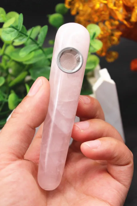 

1pcsNatural quartz crystal powder massage stick smoking pipe healing