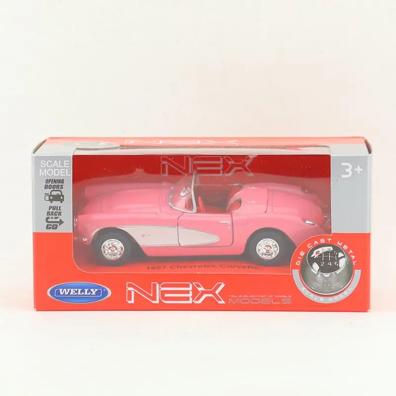 WELLY 1/36 масштаб Модель автомобиля игрушки 1957 Chevrolet Corvette литой металл модель
