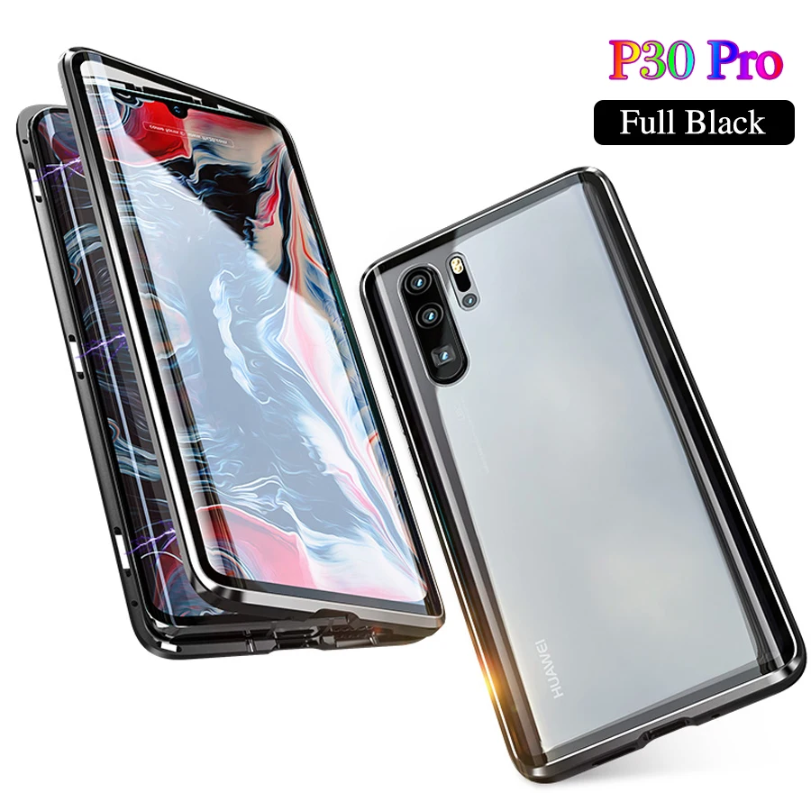 P30Pro Передняя Задняя изогнутая 360 стекло Магнитная Адсорбция металлический чехол для huawei P30 Pro Coque роскошный полный корпус Защитная крышка P30