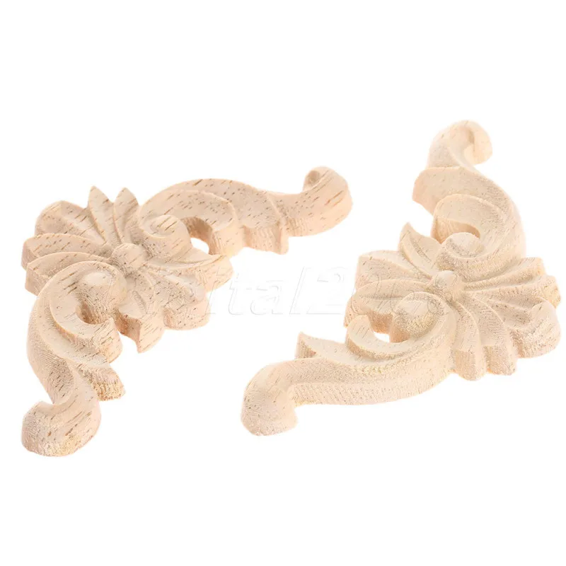 4 шт. Новое поступление деревянный дуб резная угловая мебельная аппликация