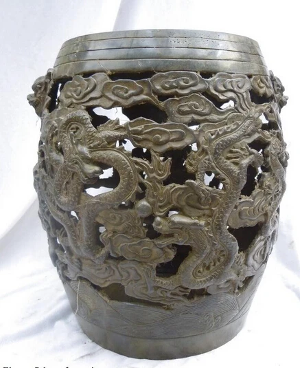 2606 китайская Бронзовая Резная Статуя Скульптуры Из Двух Драконов | Дом и сад