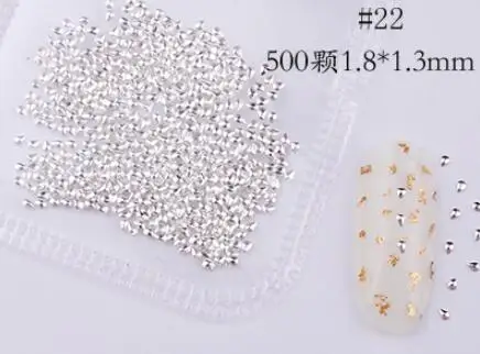 style22 3D Шпильки для ногтей, пустотелая металлическая заклепка, металлическое украшение/золотисто-серебристые шпильки/геометрический маникюр в золотой оправе, сделай сам, дизайн ногтей - Цвет: style22