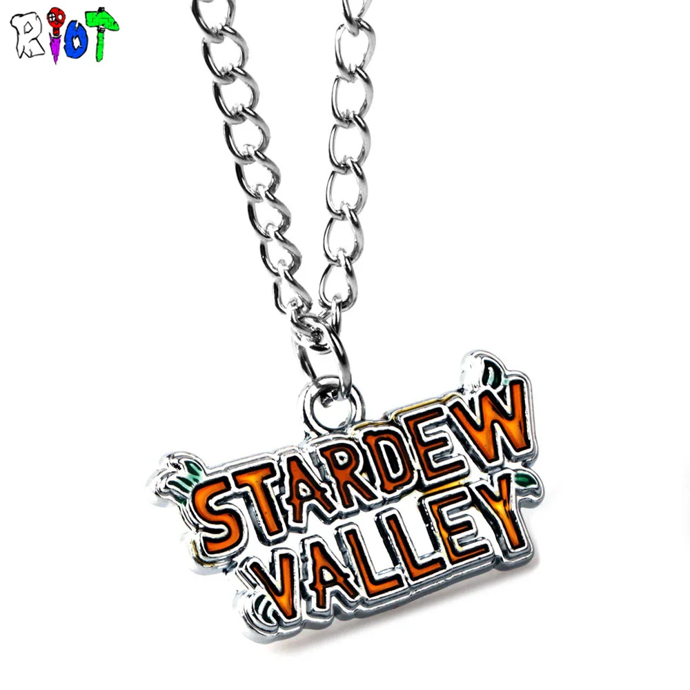 Игра Stardew долина письмо логотип ожерелье металлический кулон для мужчин женщин