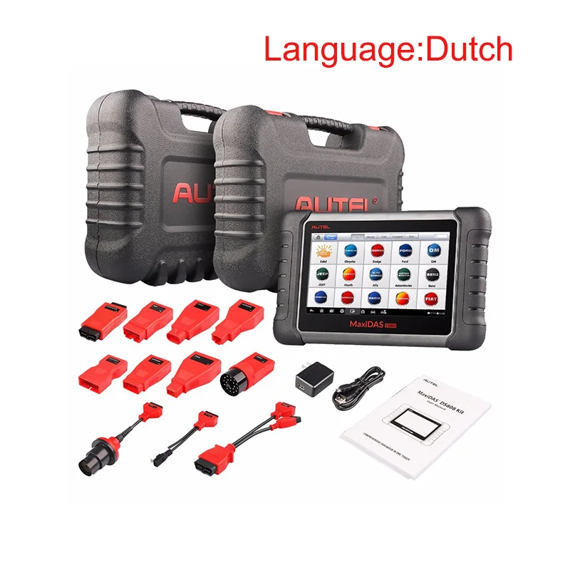 Dutch Autel Maxidas DS808K OBD2 сканер автомобильный диагностический инструмент Автомобильный сканер OBDII ключ кодирования тесто чем elm 327 v1.5 launch x431 - Цвет: Dutch