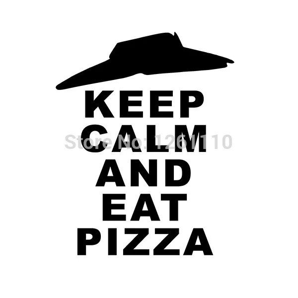 15*12 см забавная виниловая оконная наклейка для ноутбука KEEP CALM and EAT PIZZA HUT|Наклейки