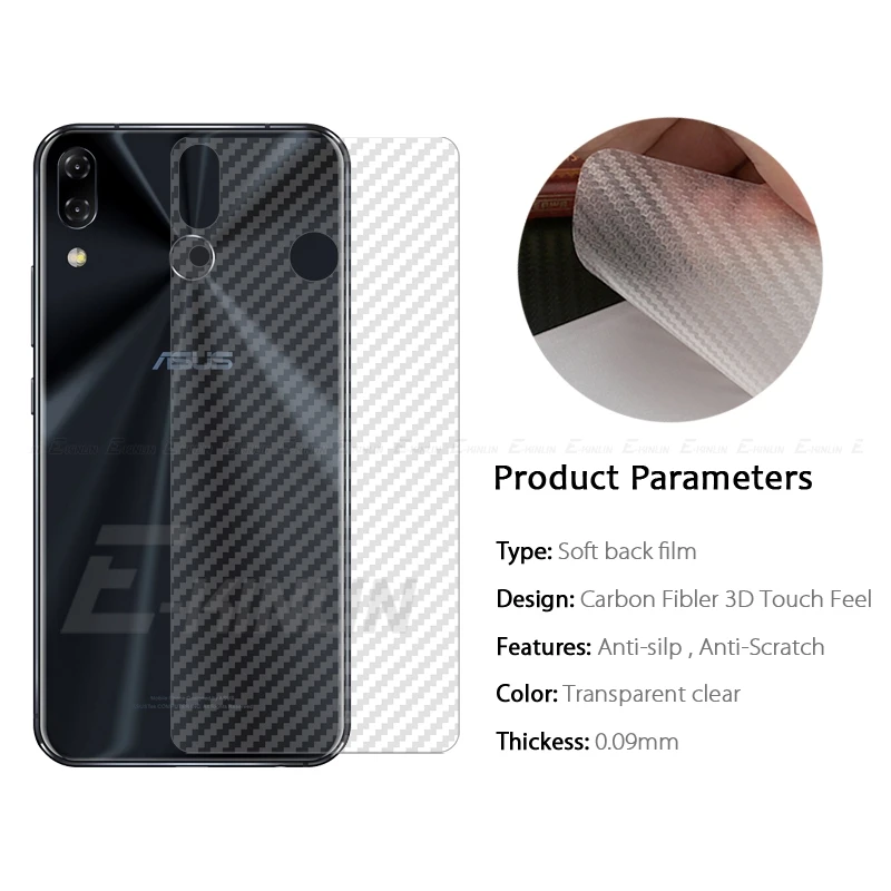 3D углеродное волокно задняя крышка экрана протектор для Asus ZenFone 5 5Z 6 7 Pro ZS670KS ZS671KS