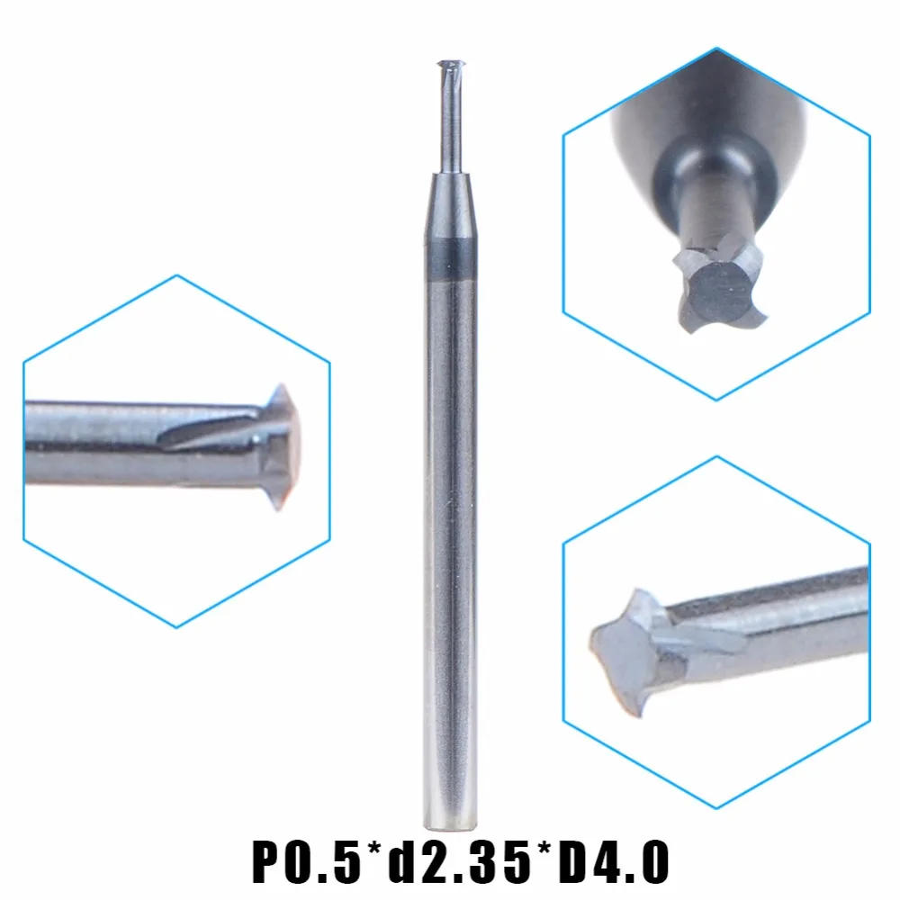 1 шт. P0.5 * d2.35 D4 твердосплавный однозубчатый резец для фрезерования резьбы с ЧПУ