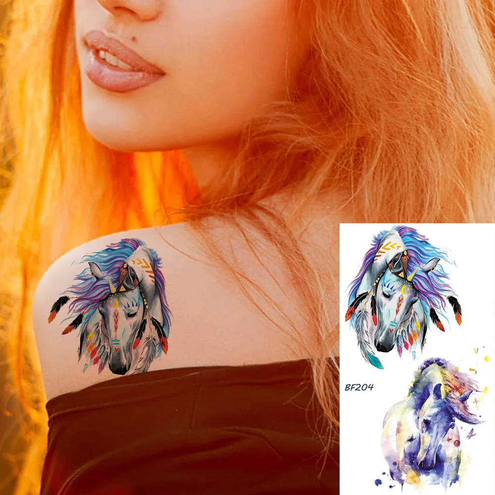 

Flash Cute Unicorn Children Women Horse Tattoos Temporary For Kids In Bulk Tato Fake Stickers Cartoon Custom Body Arm Art Tattoo
