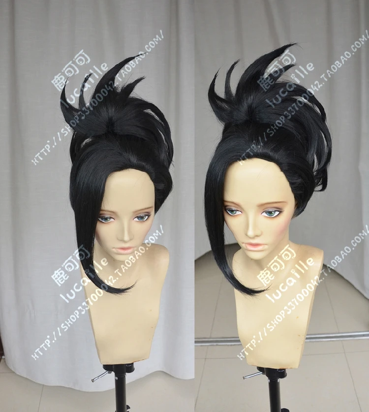 Аниме My Hero Academia Баку no Momo Yaoyorozu короткие черные конский хвост жаростойкие