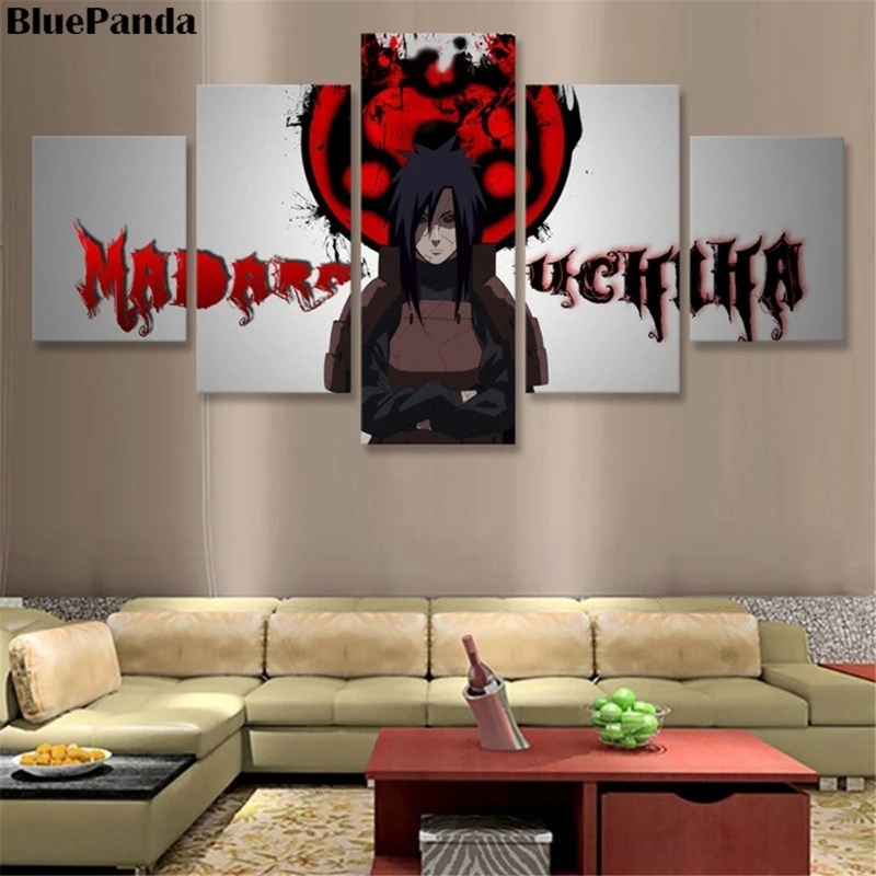 Naruto Madara Uchiha Sharingan 5 шт. постер с мультипликационным принтом масляные холсты