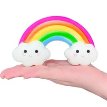 Jumbo Smiley Rainbow Squishy медленно поднимающийся имитационный хлеб, мягкая ароматическая игрушка для снятия стресса, веселая коллекция для детей, Рождественская игрушка Jumbo Smiley Rainbow Squishy медленно поднимающийся имитационный хлеб, мягкая ароматическая игрушка для снятия стресса, веселая коллекция для детей, Рождественская игрушка