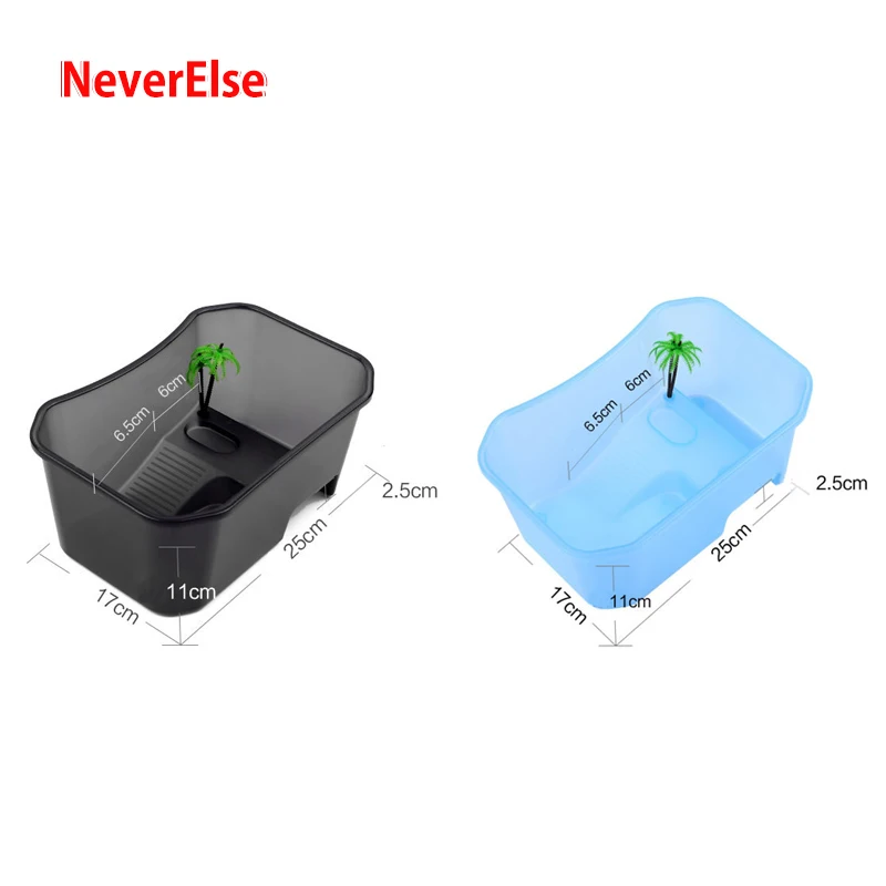 

Small Tank For Reptile Habitat Turtle Tortoise Vivarium Box with Basking Ramp Aquarium Tank Climb Ramp Breeding Box, 25x17x11cm