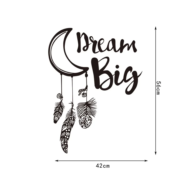 Детская комната Moon Dream Catcher настенные Vinilos Decorativos Цитата Big перо сказочной стены