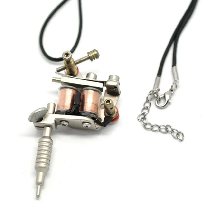 1Pcs White K Tattoo Gun Mini Machine Necklace 45cm(17-3/4&quot&quot) 2015 New Hot maquinas de tatuajes appareil maquillage | Красота и