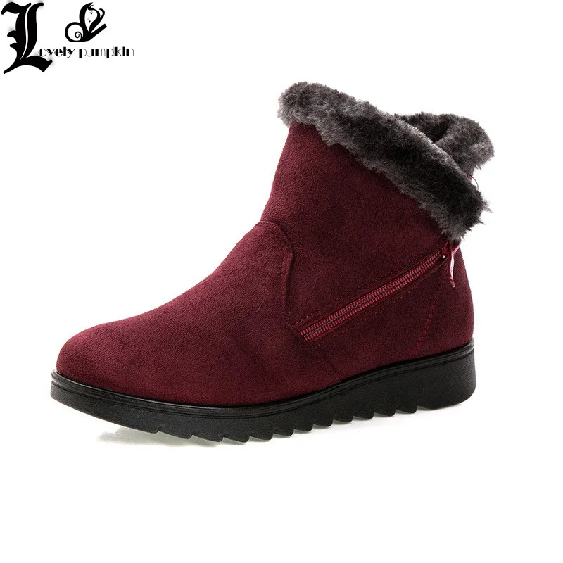 Woman Shoes Woman Winter Snow Boots Warm Ankle Boots Platform Rubber Female Boots Winter Snow Footwear Lady Low Heel Shoes 35-41