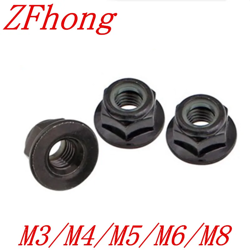 

5-50pcs m3 m4 m5 m6 m8 Hex Flange Nylon Insert Lock Nut Self-locking Nylock Locknut