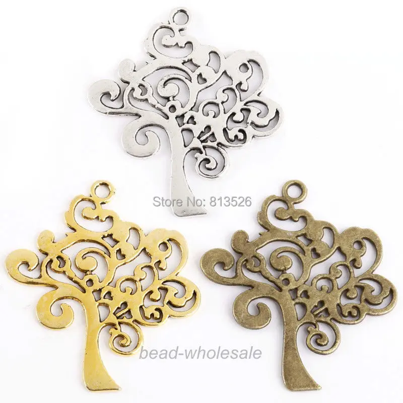 OMH оптовая продажа подвески в форме дерева из цинкового сплава с золотым