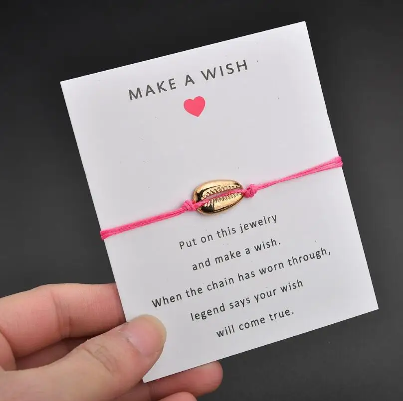 Yiustar браслет с ракушками Lucky Red String браслеты для женщин девушек пара желаний