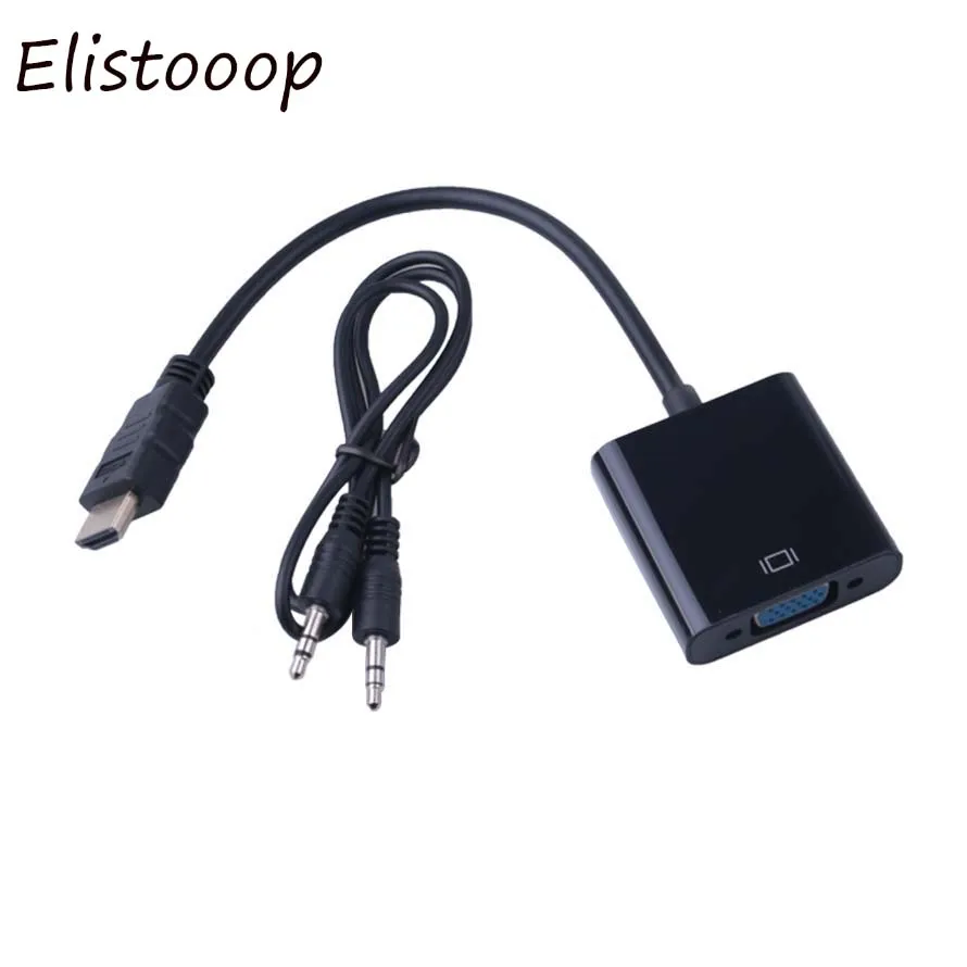 Адаптер HDMI-совместимый с разъемом VGA для видеокамер HD TV мониторов ТВ XBOX 360 PS3 3 5 мм