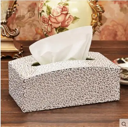 

gold rectangle leather wooden tissue box tissue holder tissue paper box for home decoration PZJH008