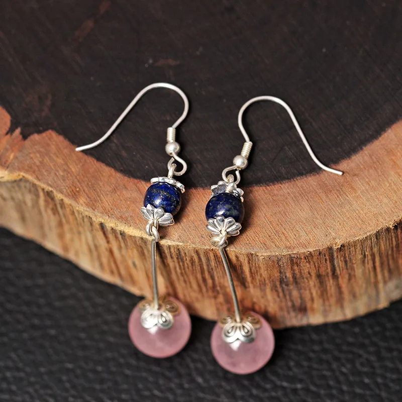 

Junior Iii Paragraphs With Natural St2018 Earrings Female Retro Earrings Straight For Wholesale Products Manufacturer