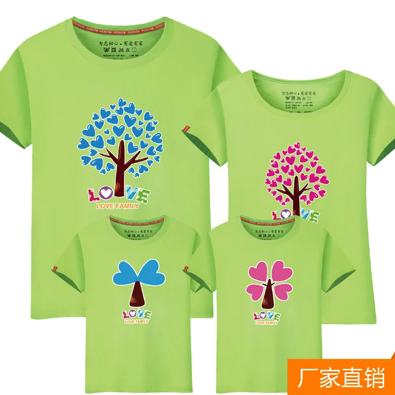 Весна лето 2019 новая семейная одежда из трех хлопковых футболок с короткими