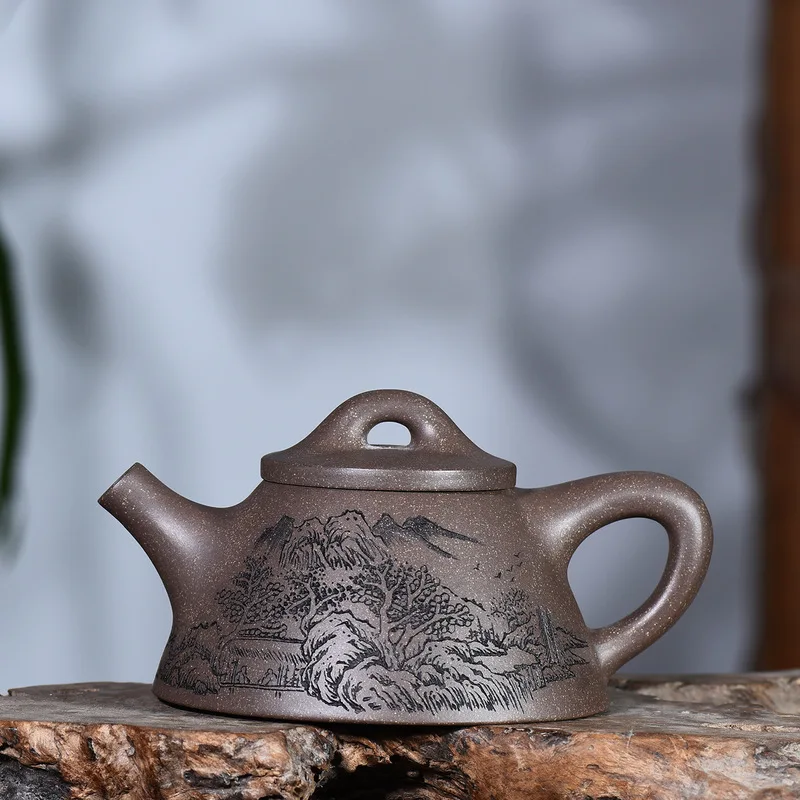 

Purple Sand Pot Pure Manual Raw Mine Green Ash Section Mud Mountain Water Bawang Shihu Kungfu Teapot Household Teapot