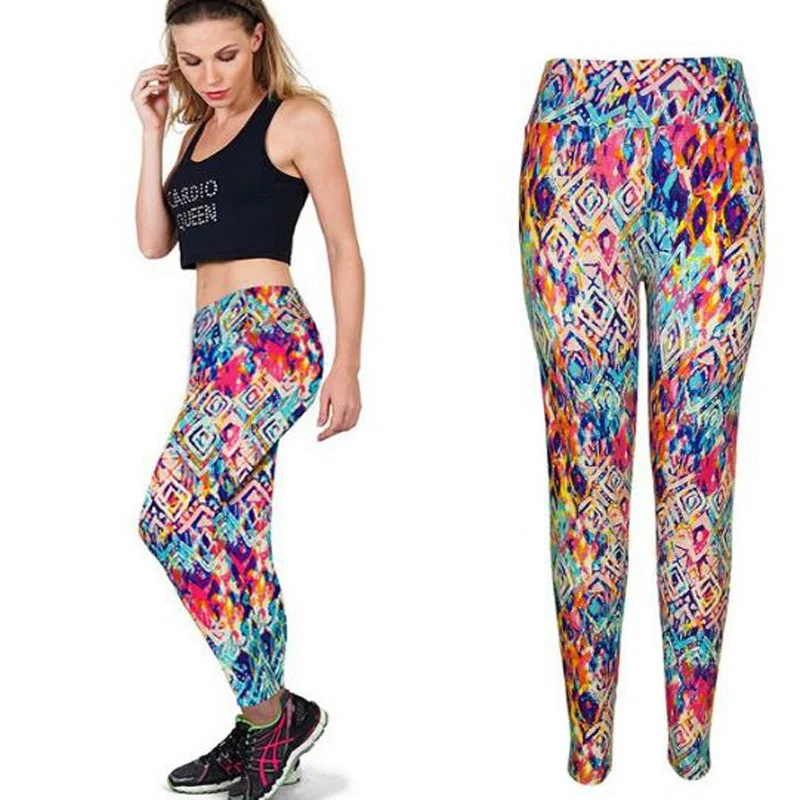 2018 Новое поступление новые брендовые леггинсы с высокой талией и цветочным