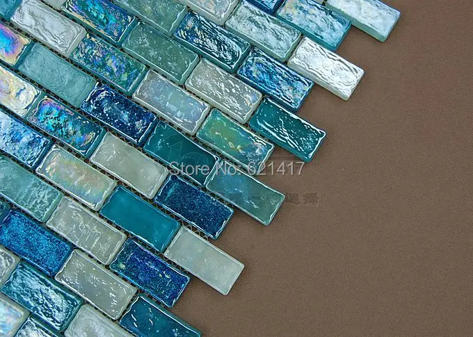 Голубую полоску с рисунком мозаичная плитка из хрустального стекла HMGM1117 щитка