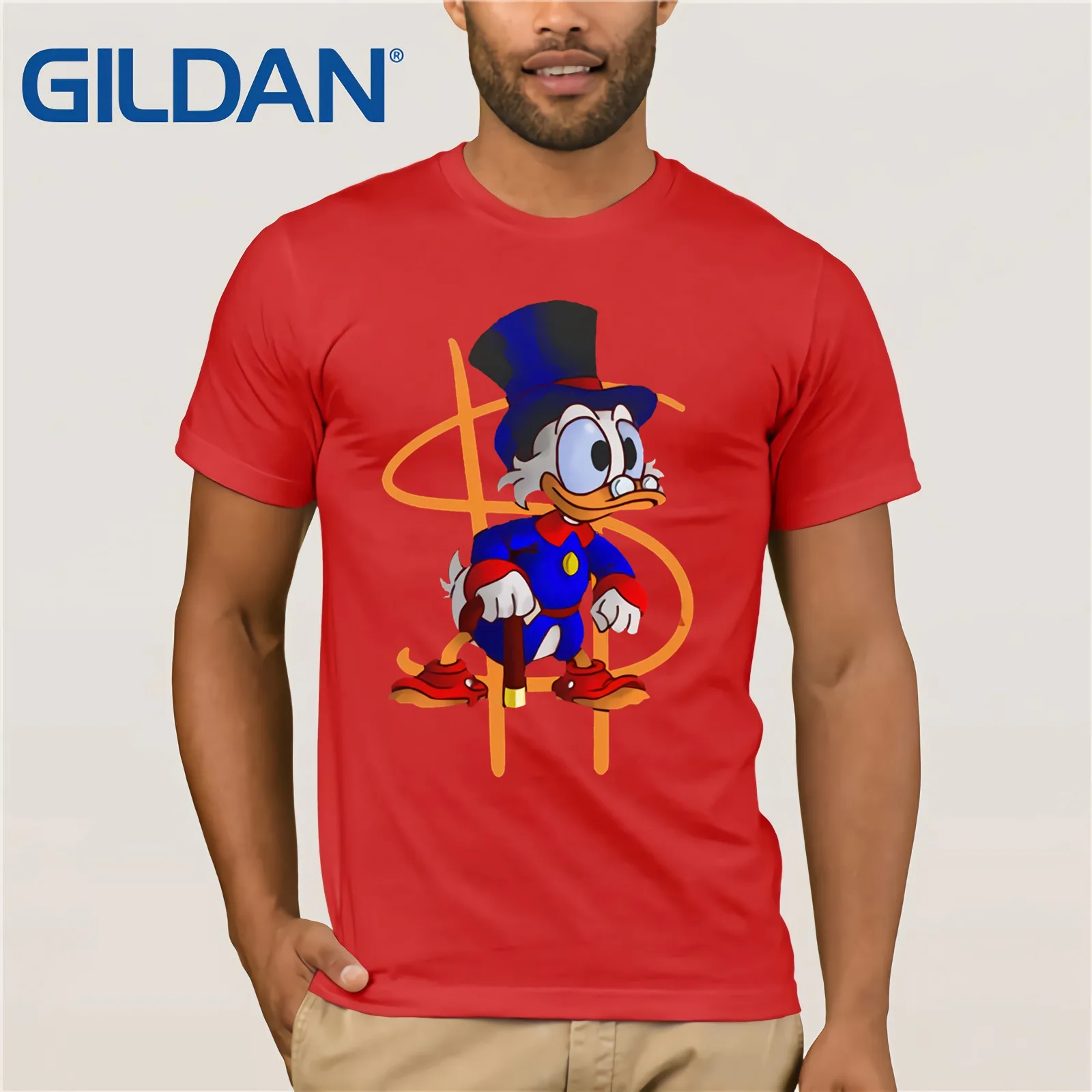 Мужская футболка с круглым вырезом uncle-scrooge-ducktales повседневная хлопковая Футболка