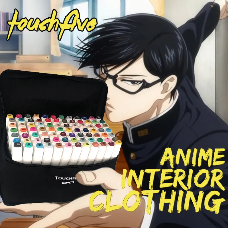 Touchfive 80 Цветная кисть маркеры двойная голова эскиз для рисования манга анимация