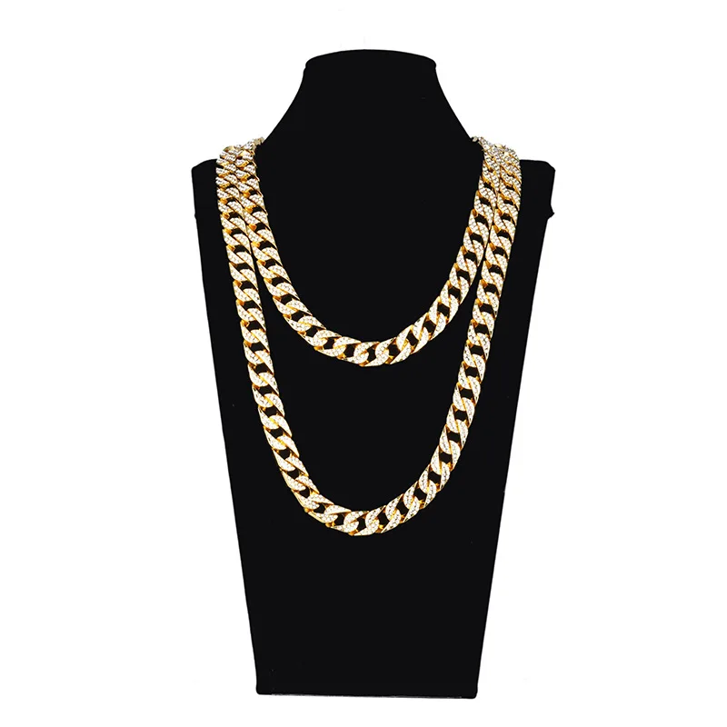 LANCHXIDY Hip Hop Men Necklace High Quality Big Gold Silver Crystal Cinnamon Chain Necklaces Cool Personality Trendy Jewelry | Украшения и