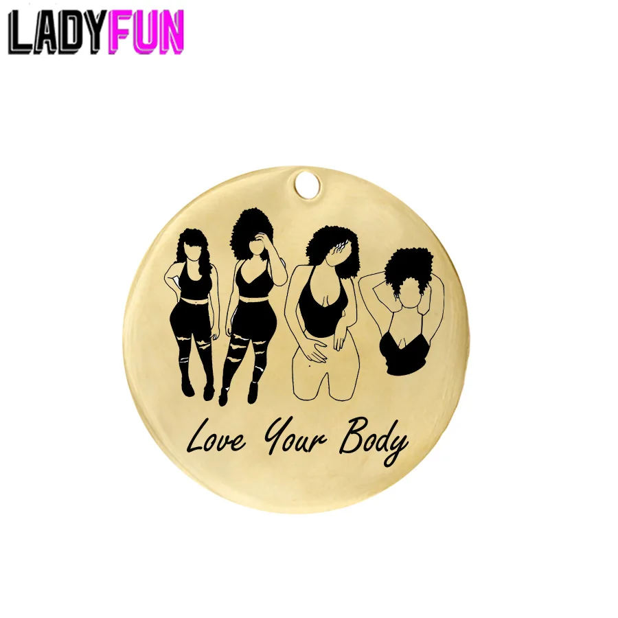 Женская подвеска из нержавеющей стали Ladyfun черная в стиле афро для