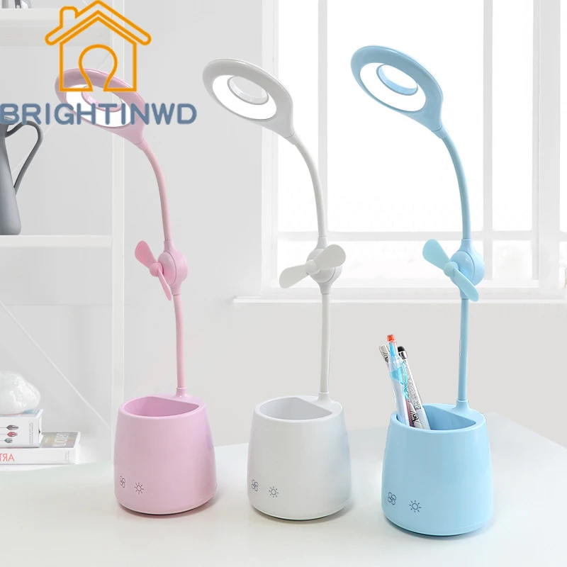 BRIGHTINWD новинка креативная usb лампа с зажимом для зарядки вентиляторами и