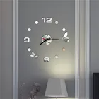 3d настенные часы с большим зеркалом и цифрами, настенные часы в современном стиле для украшения дома, гостиной, офиса, 9M14