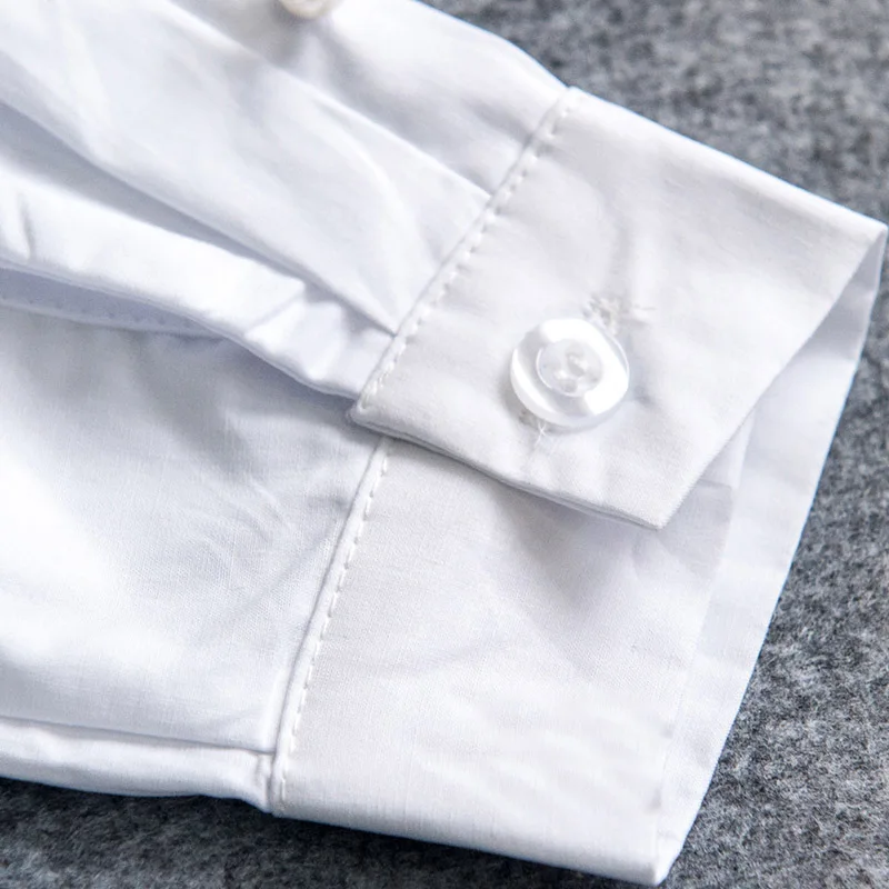 Белые школьные блузки для девочек 2016 осенние детские с длинными рукавами детская