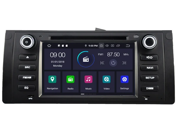 Quad Core Android 9 0 Автомобильный DVD плеер для BMW E39/M5 (1995 2003)/X5 E53 (2000 2007) мультимедийный
