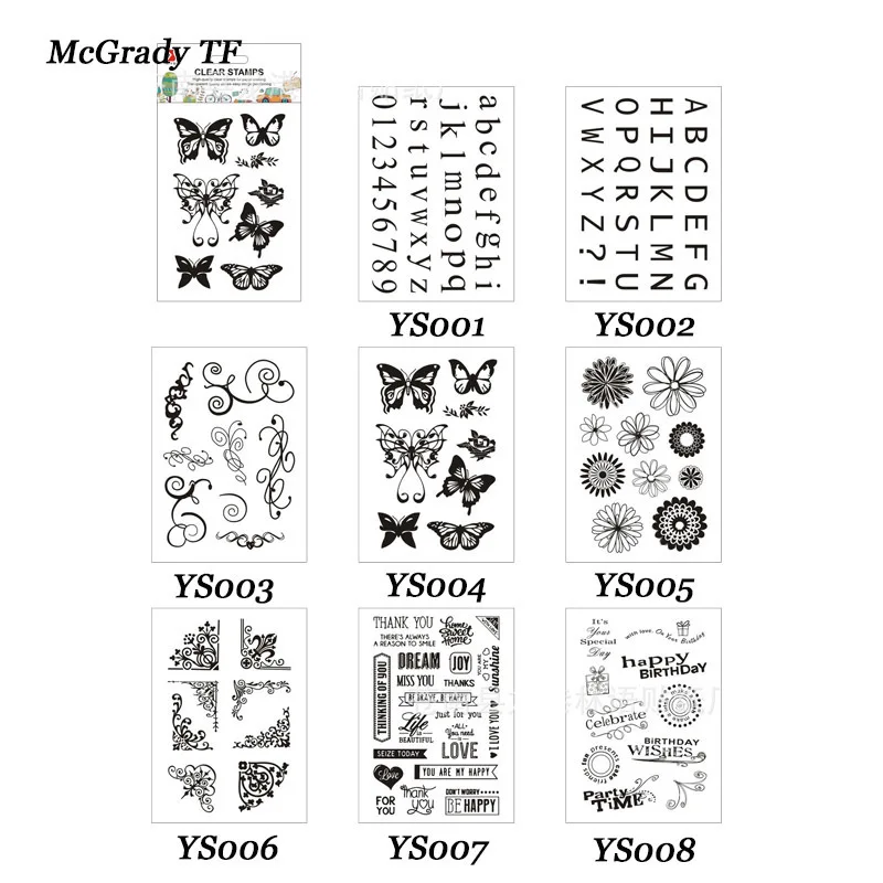 Mac YS001 024 Алфавит Прозрачный силикон ясно штамп для DIY Скрапбукинг/карты/украшения
