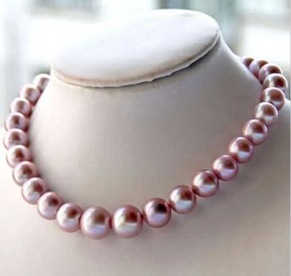 

stunning 10-11mm natural south sea pink pearl necklace 18"