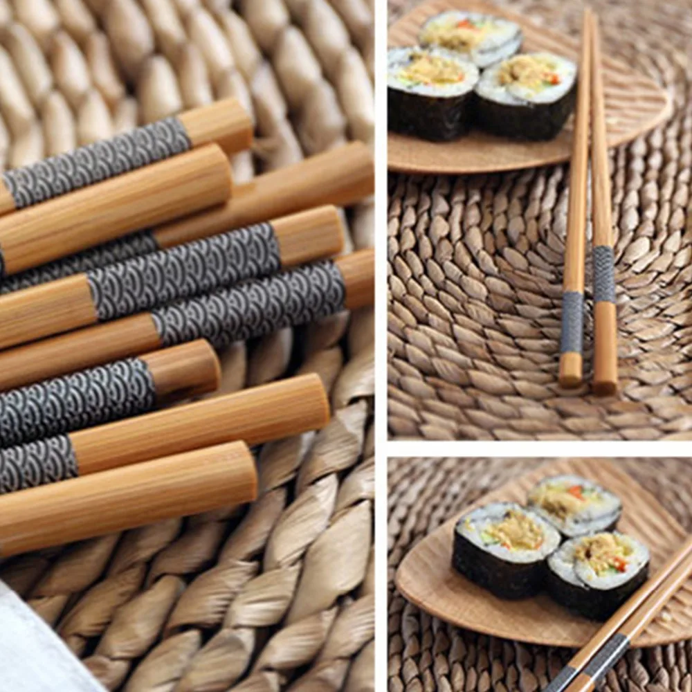5 пар/партия китайские бамбуковые палочки для еды|chopsticks set|japanese bamboo chopsticksbamboo chopsticks