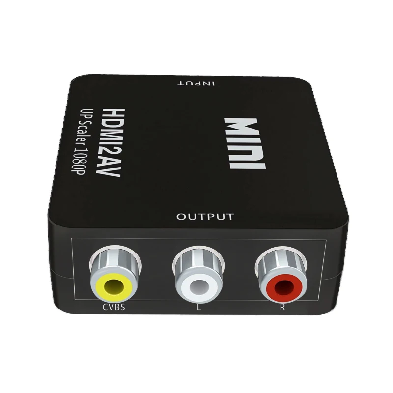 Композитный AV видео конвертер адаптер мини HDMI к 3RCA CVBS для ТВ PS3 VHS VCR DVD Черный Мини Внешний HDMI К AV конвертер
