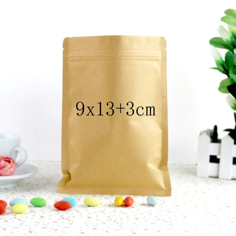 8 шт./лот термопечать стоячий клапан Ziplock крафт-бумага пакет сумки W/матовое окно печенье дой-Пак молния мешок для хранения - Цвет: Черный