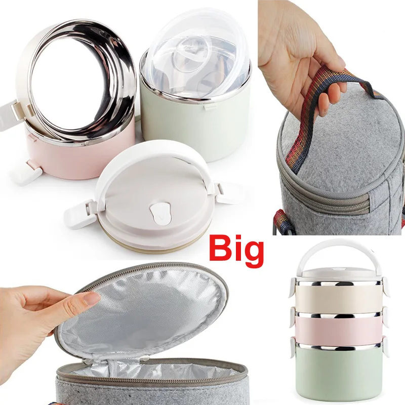 Современный Ланч-бокс из нержавеющей стали Bento для детей термопищевой контейнер