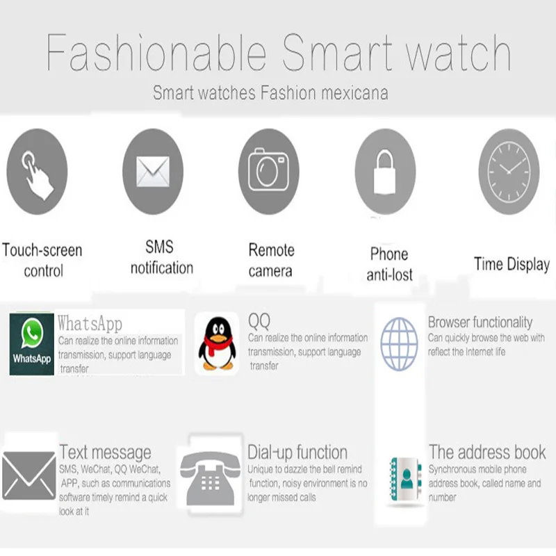 Bluetooth Smart watch A1 support android iOS SIM Pedometer TF camera not waterproof smart for women men | Электроника